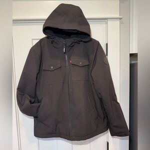 Levi’s soft shell hooded storm coat size XL black